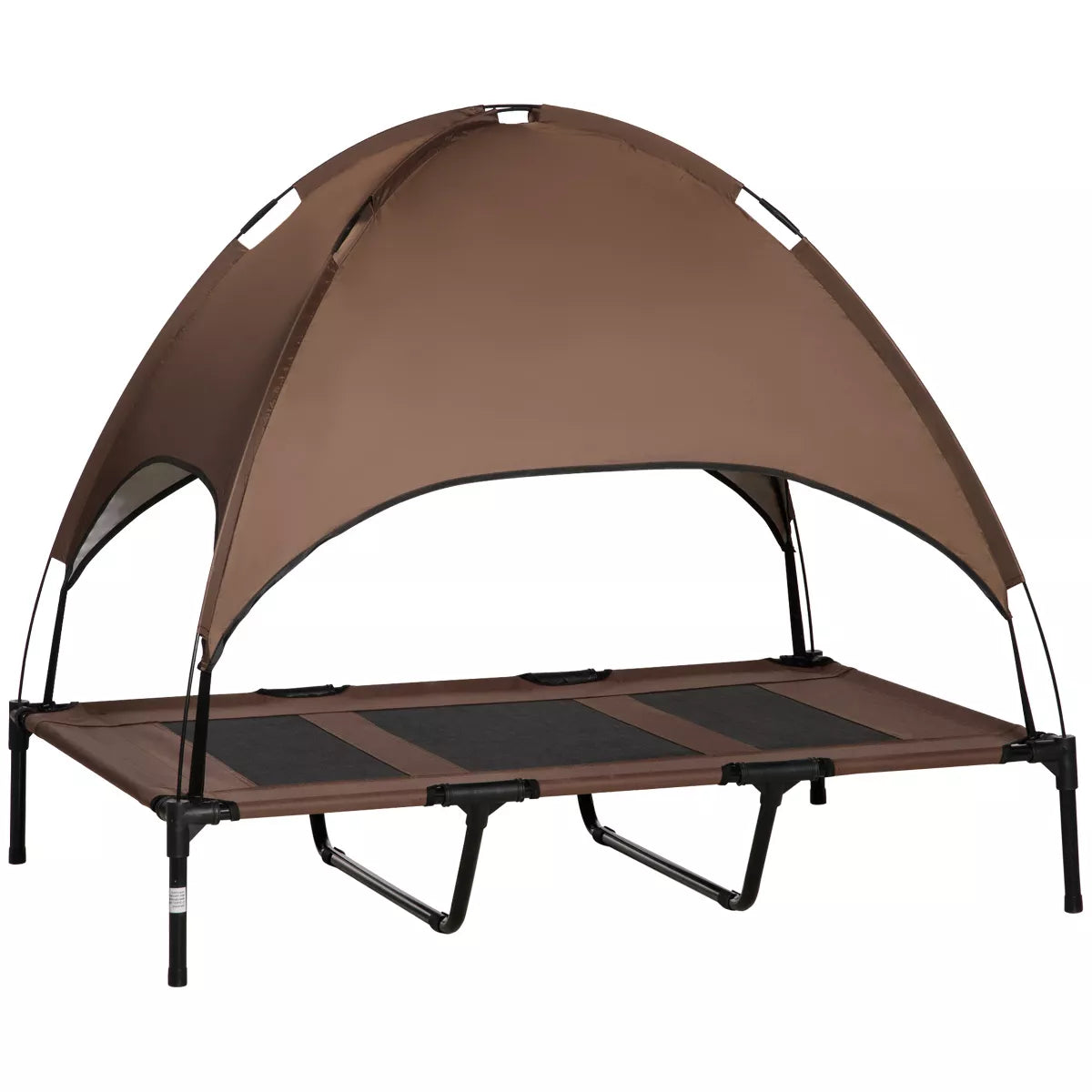 Pawhut Elevated Portable Dog Cot Pet Bed with UV Protection Canopy Shade