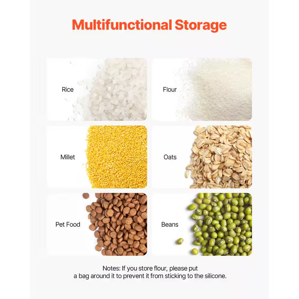 Rice Storage Container 4.5 Gal. /20 L Capacity Large Dog Food Dispenser Bin Kitchen Ingredient Grain Cereal Flour Bin