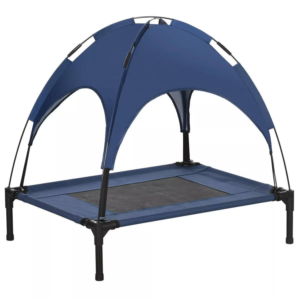 Pawhut Elevated Portable Dog Cot Pet Bed with UV Protection Canopy Shade