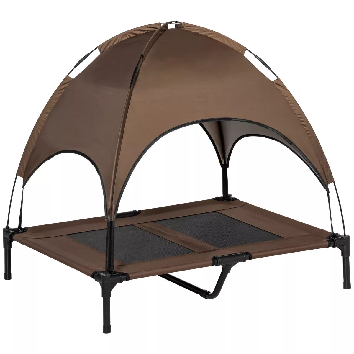 Pawhut Elevated Portable Dog Cot Pet Bed with UV Protection Canopy Shade