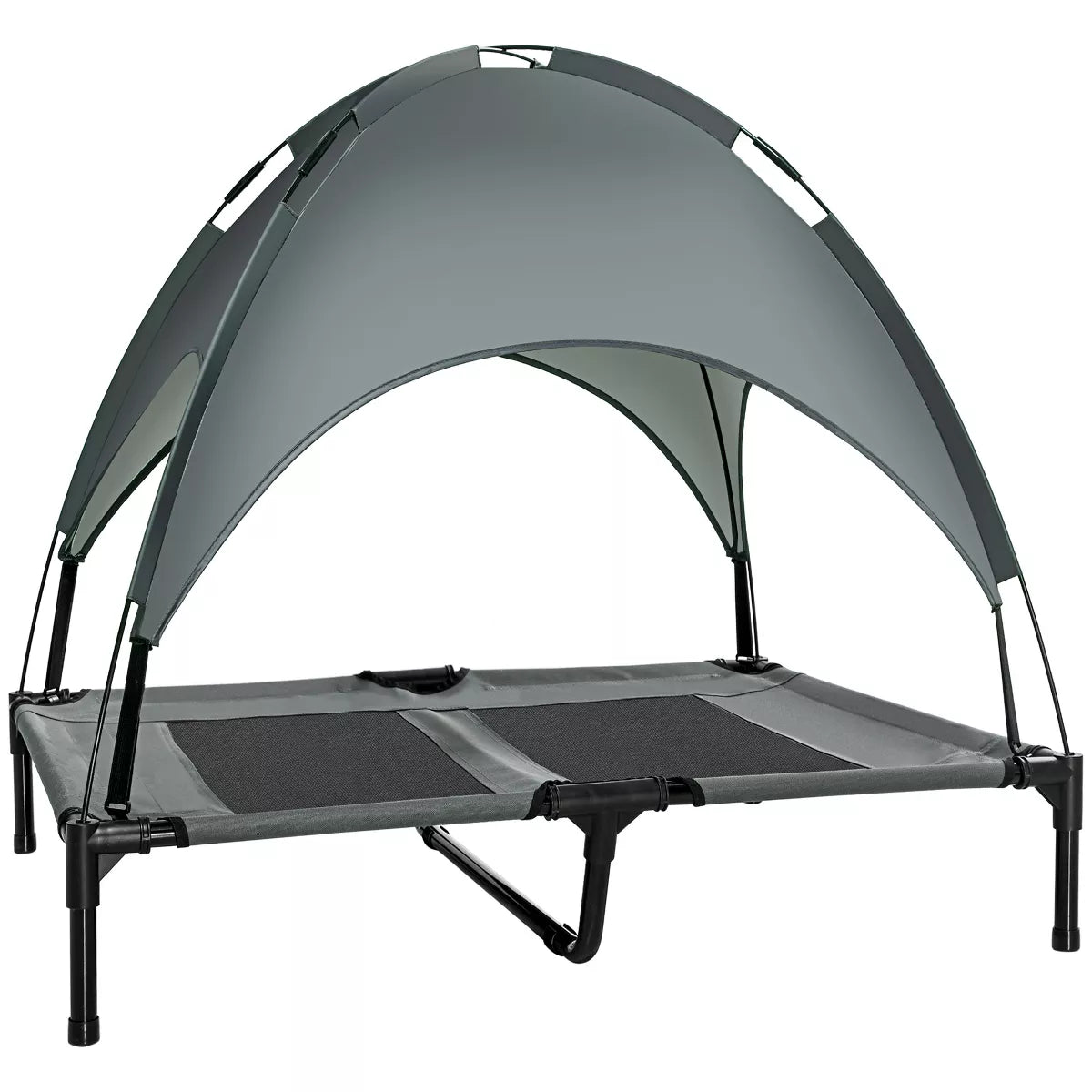 Pawhut Elevated Portable Dog Cot Pet Bed with UV Protection Canopy Shade
