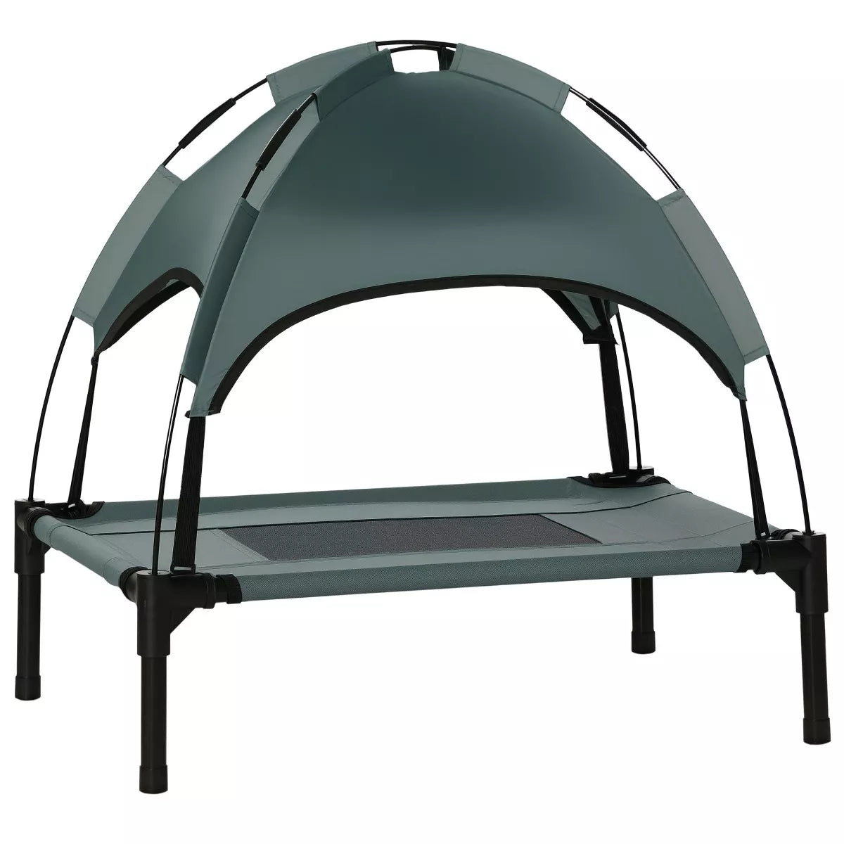 Pawhut Elevated Portable Dog Cot Pet Bed with UV Protection Canopy Shade