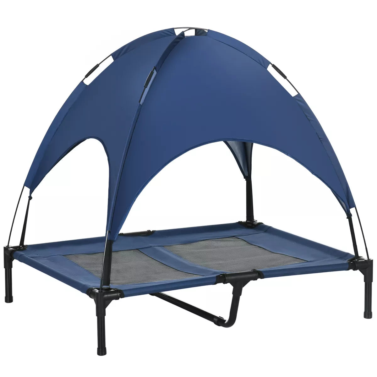 Pawhut Elevated Portable Dog Cot Pet Bed with UV Protection Canopy Shade