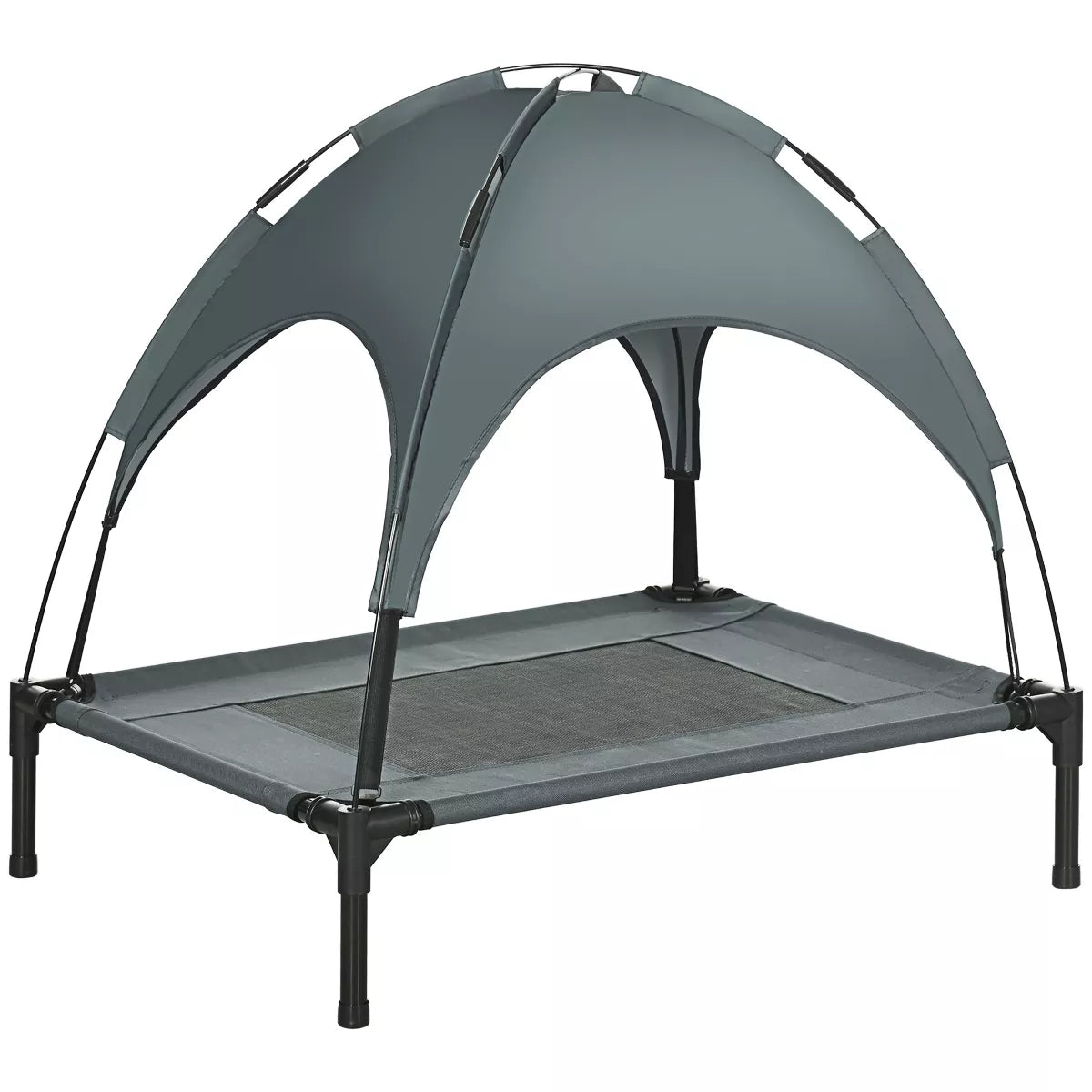 Pawhut Elevated Portable Dog Cot Pet Bed with UV Protection Canopy Shade